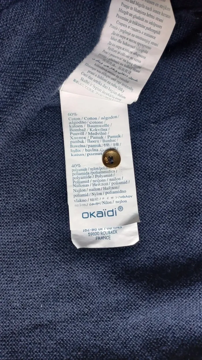 Gilet bleu marine okaïdi fil argenté col et manches - photo numéro 3