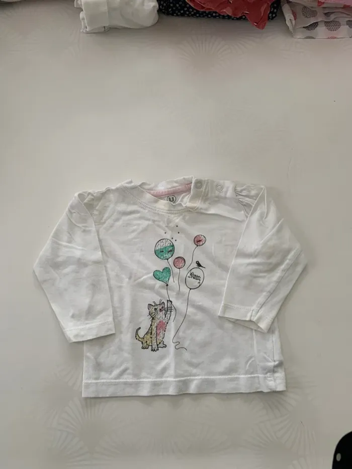 Lot fille de 3 t-shirts manches longues 6m - photo numéro 6