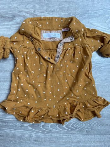 Robe chemise jaune moutarde Zara 3-6 mois