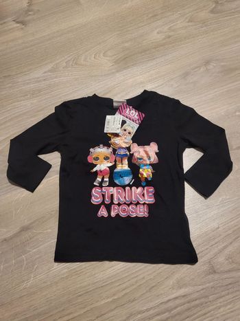 Haut manche longue fille noir poupée LOL 1.5 ans 2 ans 92 / 128 cm neuf avec étiquette 🏷
