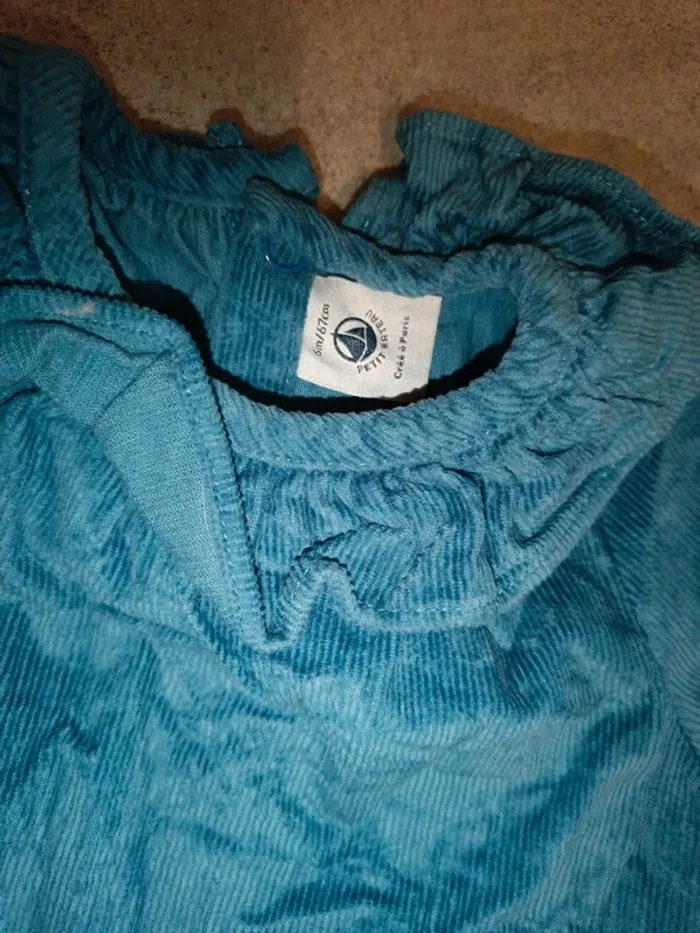 Robe velours épais Petit bateau bleue 67cm - photo numéro 2