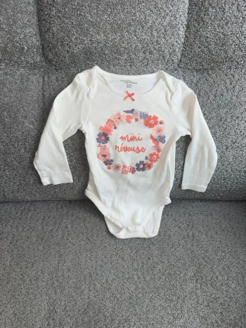 Bodie manches longues blanc rose fleuris Du Pareil Au Même