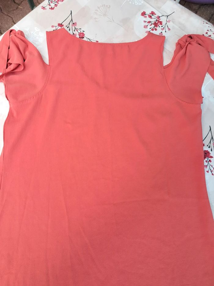 Jolie Robe rouge doux à manches courtes à nouer - T42 - In Extenso - photo numéro 6