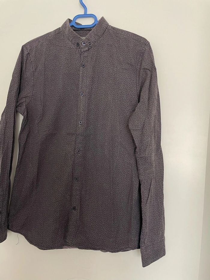 Chemise à manches longues noir à pois multicolore coupe slim Kaporal taille M - photo numéro 3