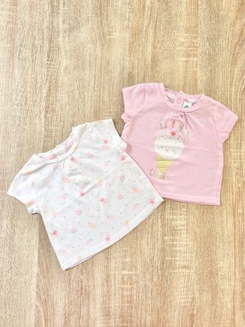 2 t-shirts bébé fille