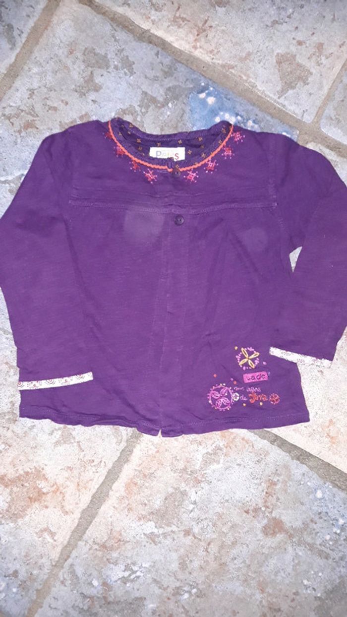 Gilet violet 4 ans