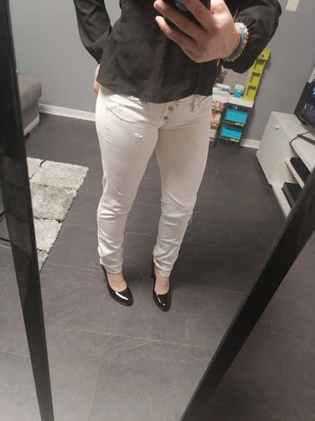 Pantalon effet usé