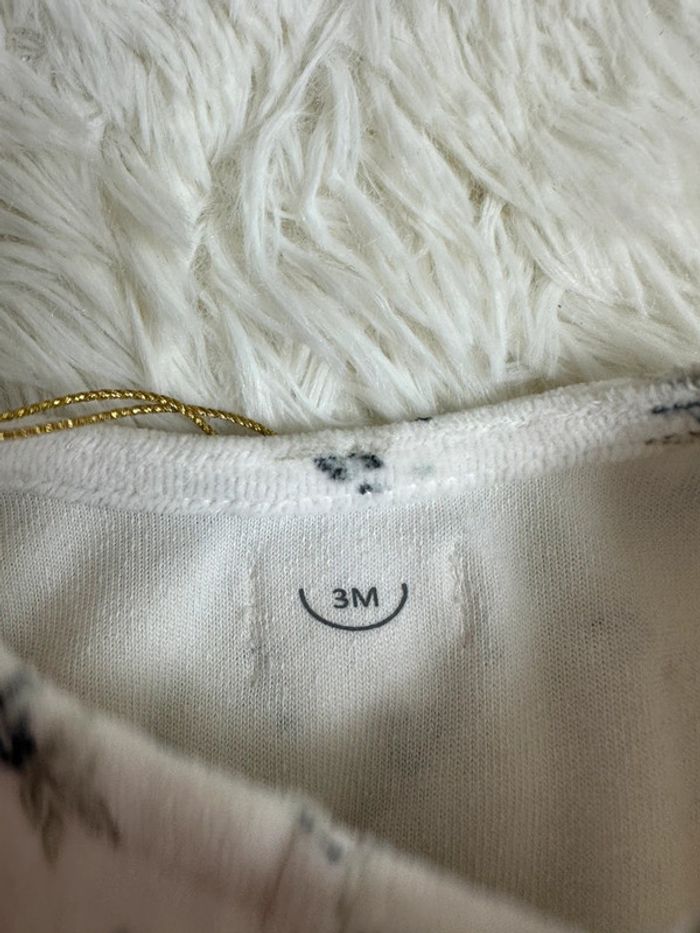Pyjama velours bonjour Little taille 3 mois - photo numéro 3