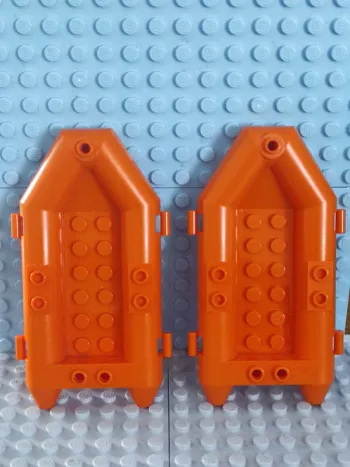 Lot de 2 bateaux Lego Orange Boat, Rubber Raft, Small  30086c01 A04