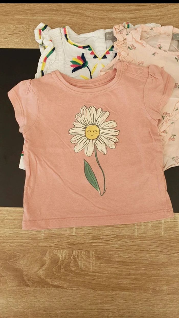 Lot de 4 tee-shirts manches courtes 3-6 mois (68cm) - photo numéro 3