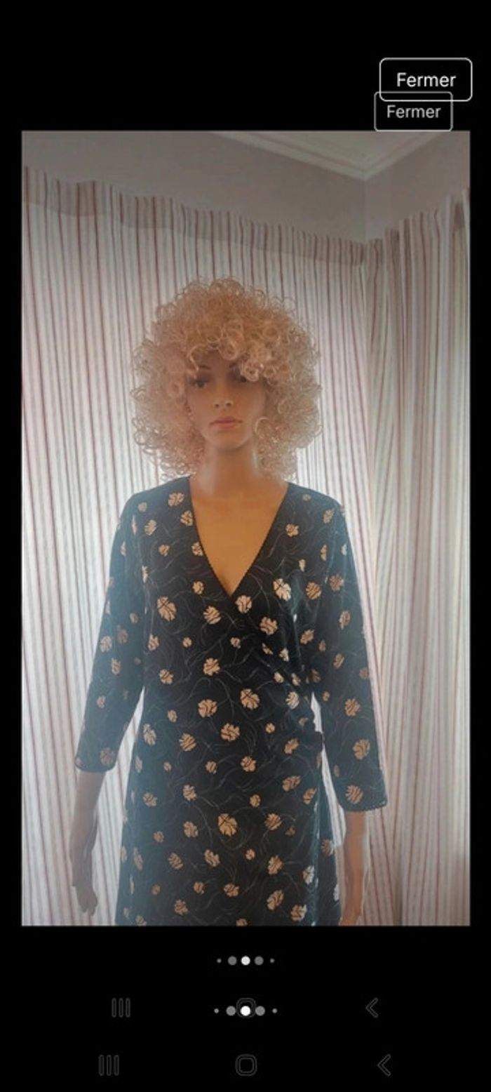 Jolie Robe noire et blanche King Louie taille L - photo numéro 4