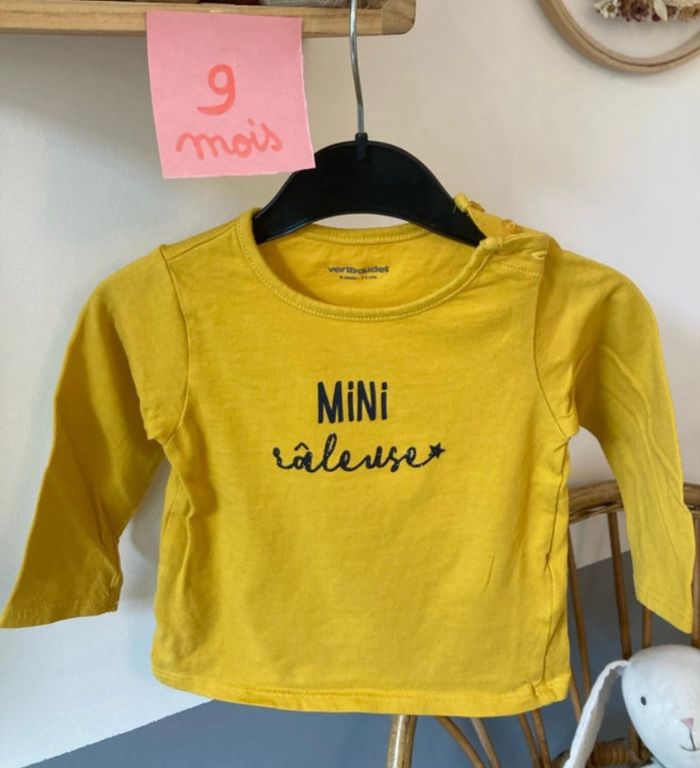 T-shirt fille jaune manches longues verbaudet
