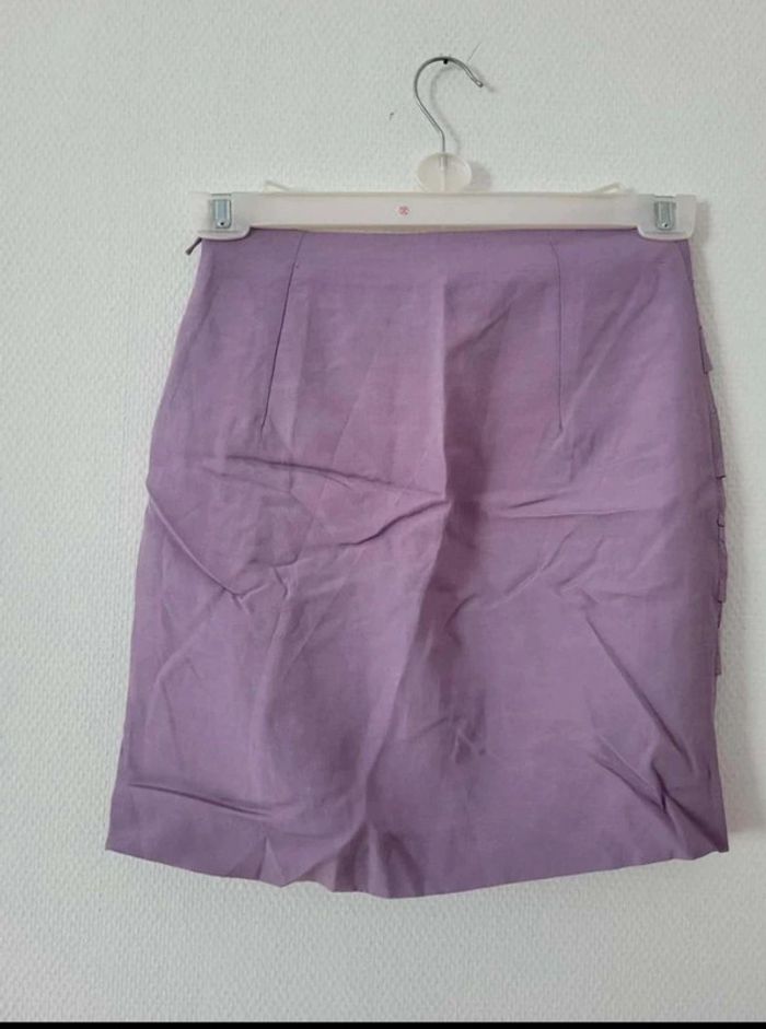 Jupe courte lila mango neuve taille 40 - photo numéro 3