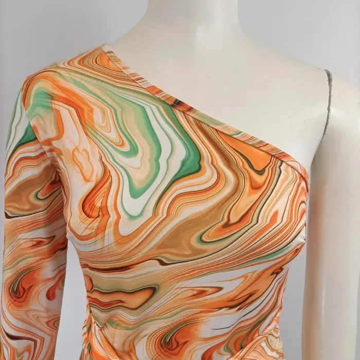 Robe longue vintage 90's - noue à la taille manches asymétriques - photo numéro 7