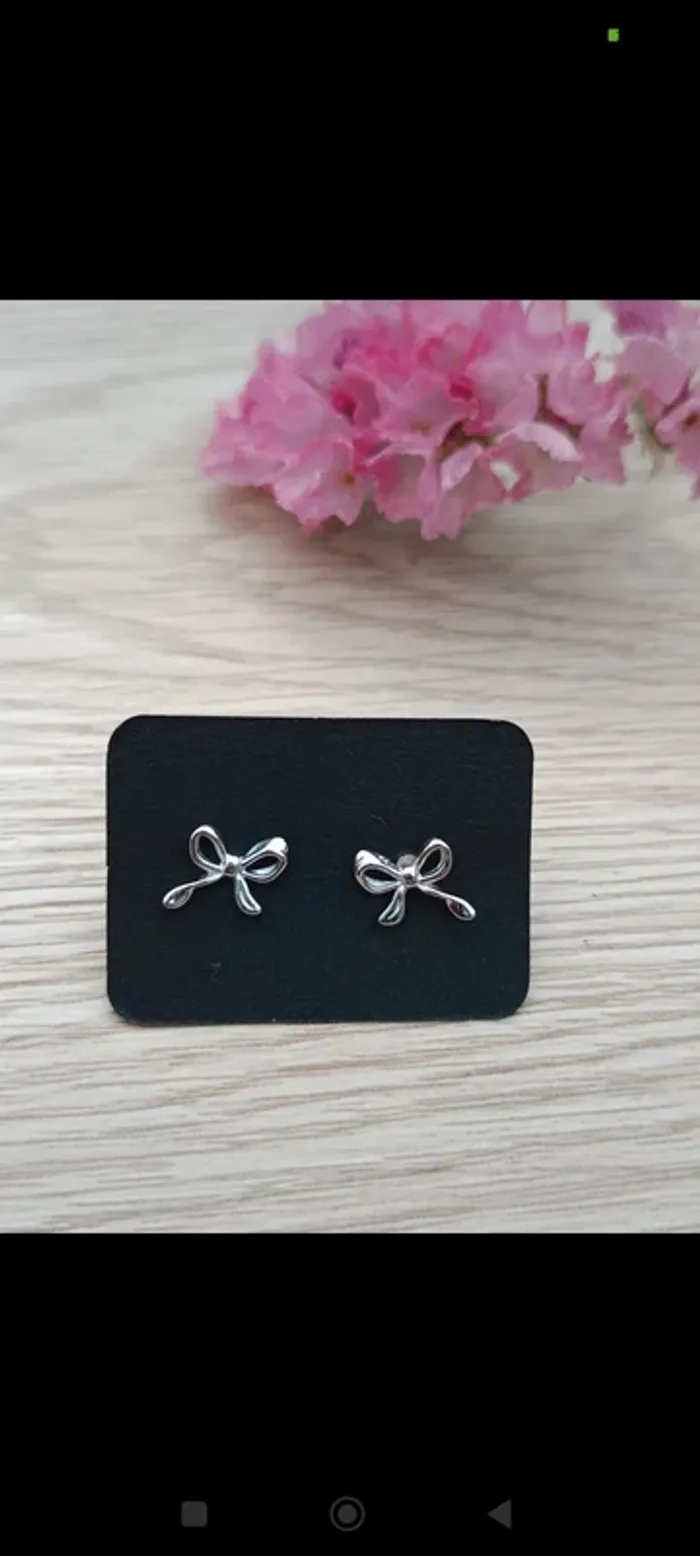 Boucles d'oreilles nœuds argent 925 - photo numéro 2
