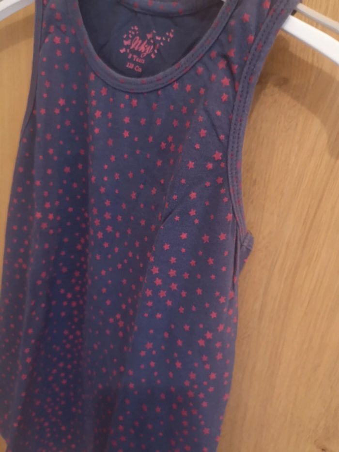 Débardeur en mauve bleu marine imprimé étoile bordeaux NKY 8 ans - photo numéro 2