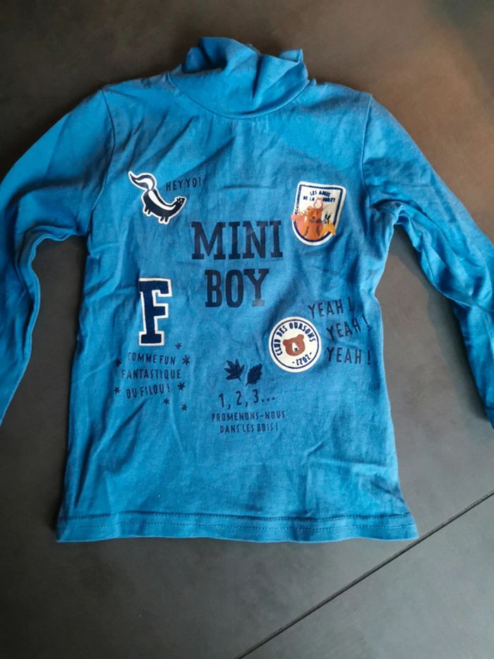 Tee-shirt manches longues col haut Gémo 12 mois - photo numéro 2