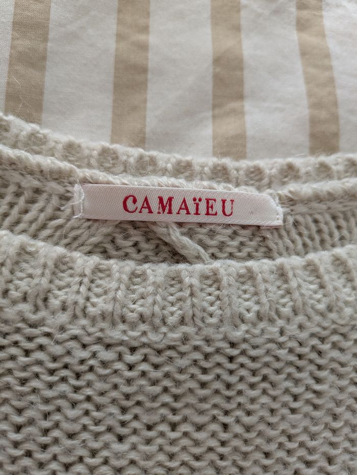 Pull Camaïeu - Grosse Maille & Tresse Dos Ouvert - photo numéro 2