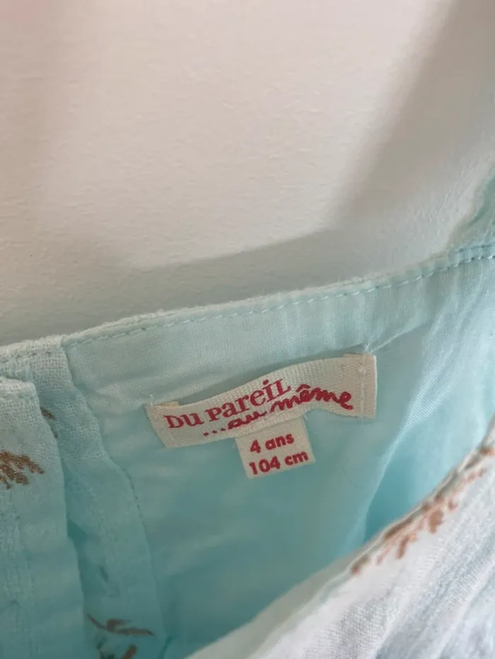 Robe dpam bleu ciel ananas doré - photo numéro 5