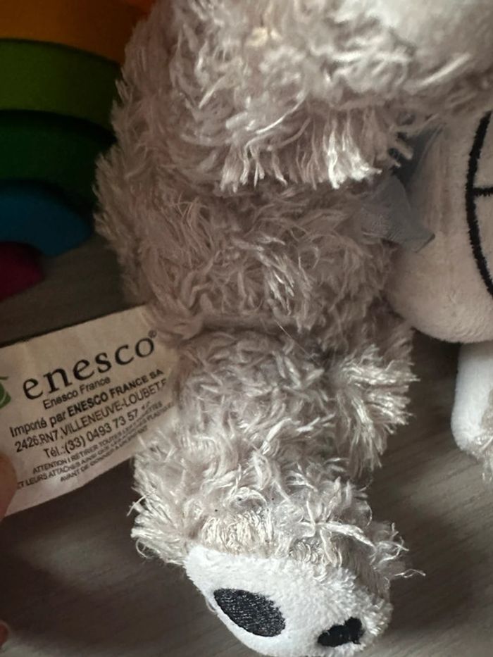 Peluche petit chien gris coquin la langue en coin. - photo numéro 3