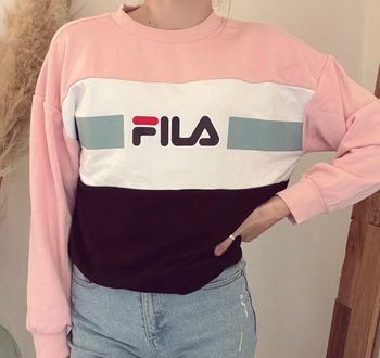 Sweat-shirt femme fila rose et noir 36
