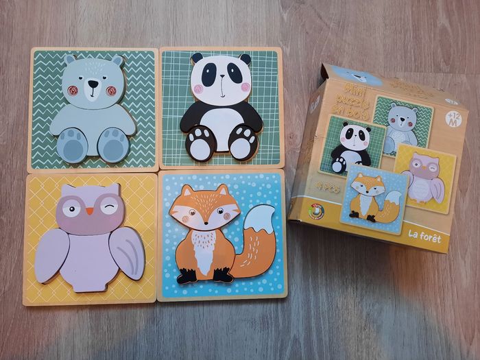 Mini puzzle en bois 4 pièces - photo numéro 2