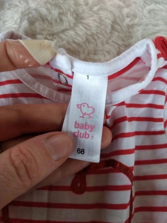 Tunique chemise manches courtes / Robe courte Fille 6 mois cœur Baby club 100% coton - photo numéro 8