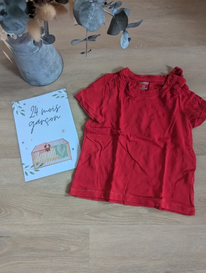 T-shirt manches courtes rouge Orchestra 23 mois