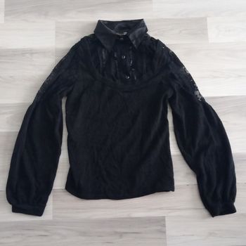 Chemisier femme noir à manches longues Espérance Paris taille unique