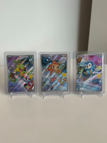 Lot de 3 Cartes Collections Illustrations Premiers Partenaires - Tortipouss, Ouisticram et Tiplouf