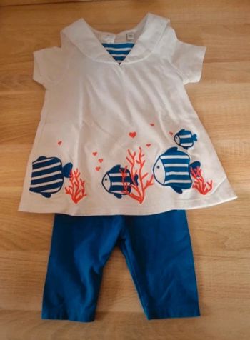 Ensemble printemps chic bébé fille 12 mois comme NEUF