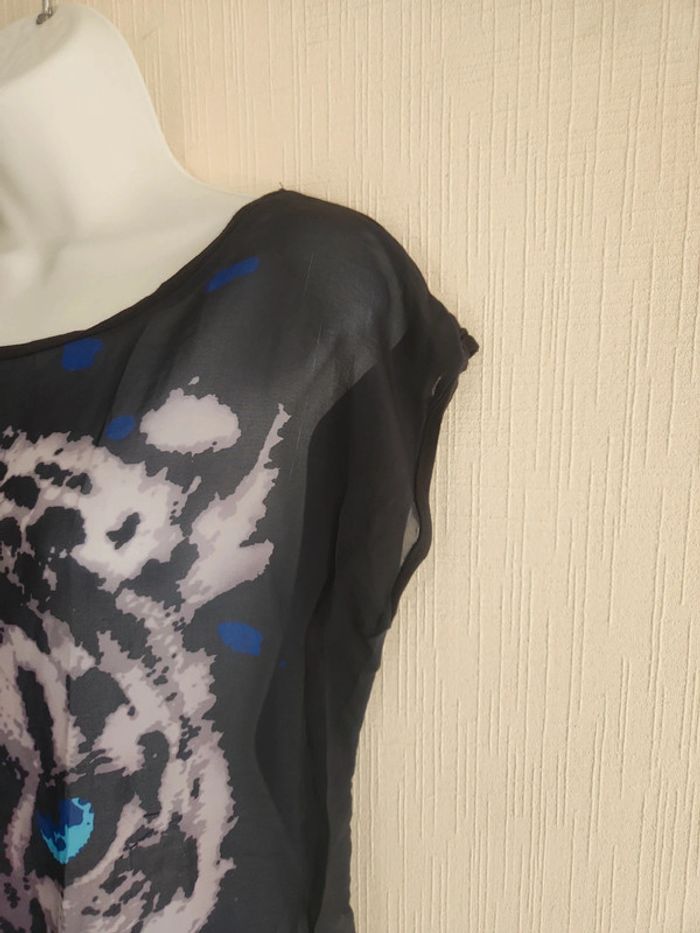 Blouse sans manches motif félin yeux bleus Pimkie S - photo numéro 5
