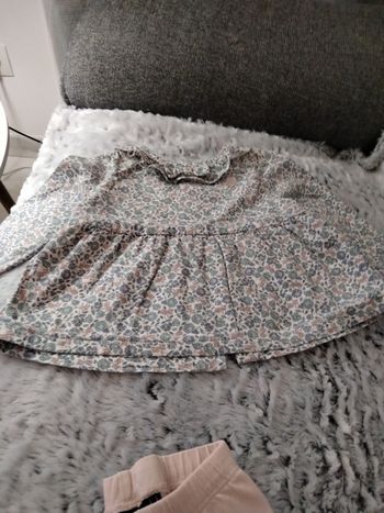Chemise tunique bébé fille a fleurs hiver