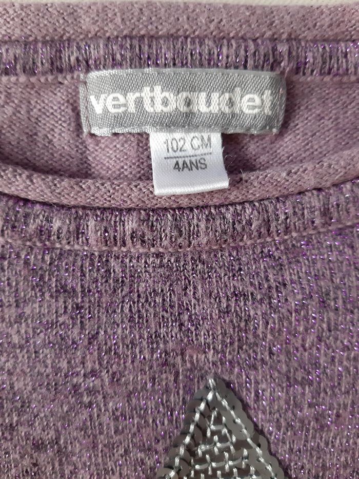 robe-pull violette pailletée à sequins - Vertbaudet - 3/4 ans - photo numéro 4
