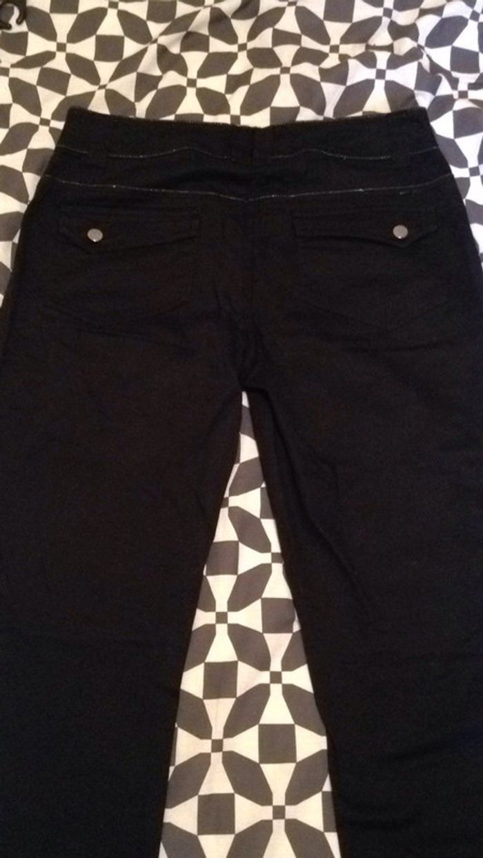 Pantalon noir coutures argentées - photo numéro 3
