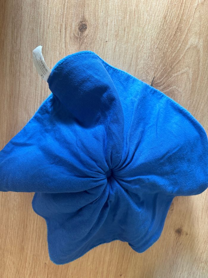 Doudou plat rond lapin bleu blanc triskel  breizh créations - photo numéro 4