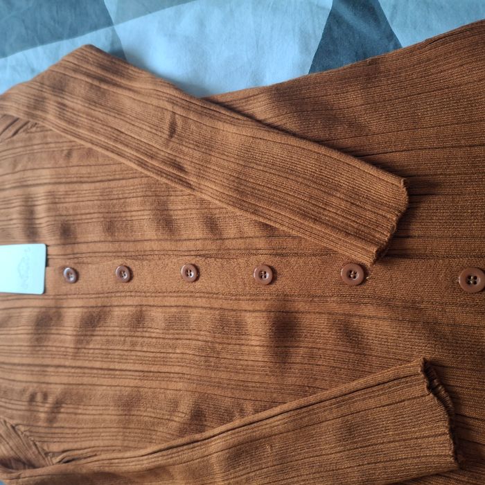 Robe en maille côtelée marron caramel à manches longues - Taille Unique - NEUF - C'est Monique - photo numéro 6