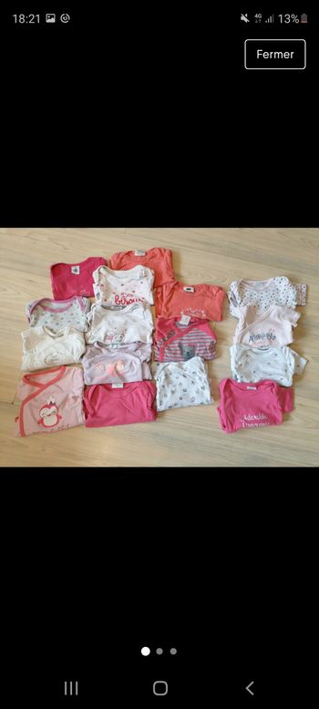 Lot de 16 bodies à motifs 3 mois