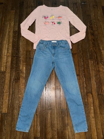 T-shirt gap et jeans Zara 14 ans
