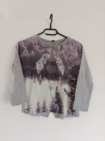 Haut manches longues gris Kiabi