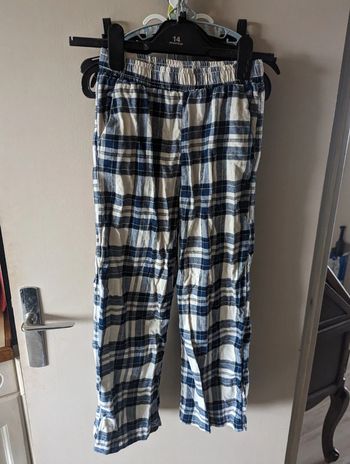 Pantalon écossais bleu et blanc