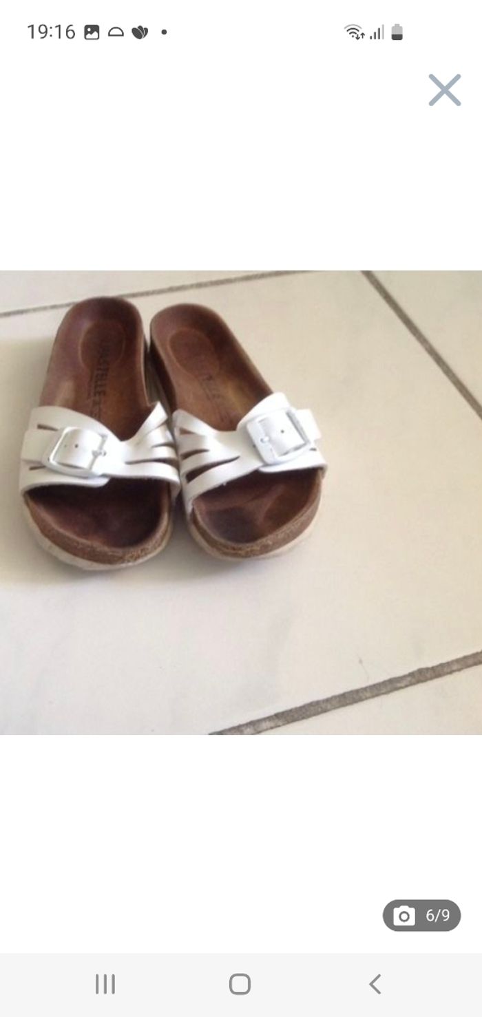 Mules / claquettes blanches Pastelle pointure 28 - photo numéro 6