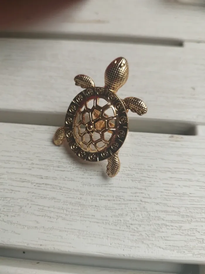 Bague tortue ajustable dorée