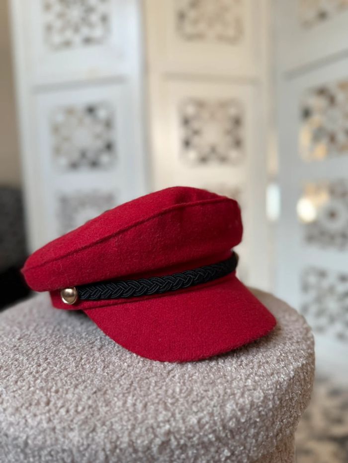 Casquette béret gavroche rouge Zara Taille S - photo numéro 2
