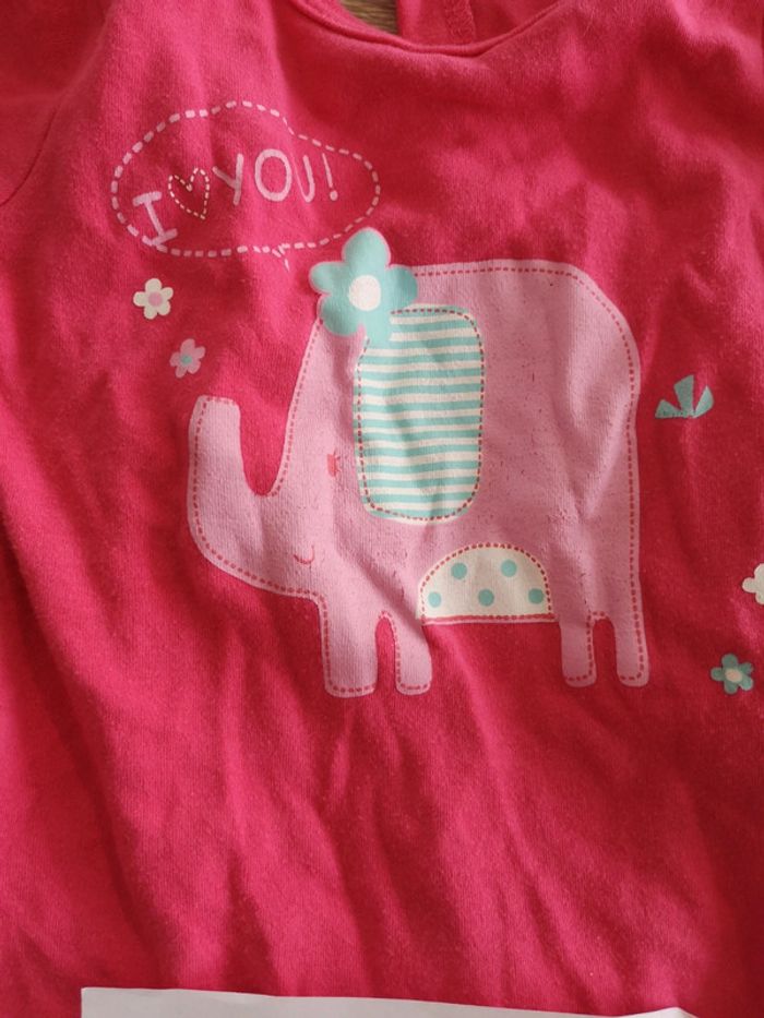 Pyjama léger 12 mois rose elephant - photo numéro 3