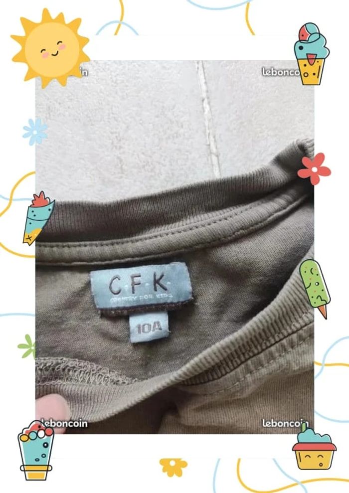 Tee shirt kaki 10 ans cfk - photo numéro 2