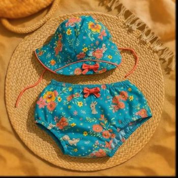 Jolie petit ensemble bloomer et chapeau neuf petit koala