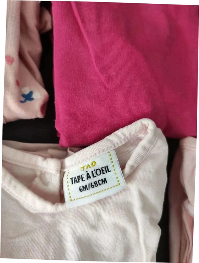 Lot de 5 tee-shirts manches longues 6 mois - photo numéro 2