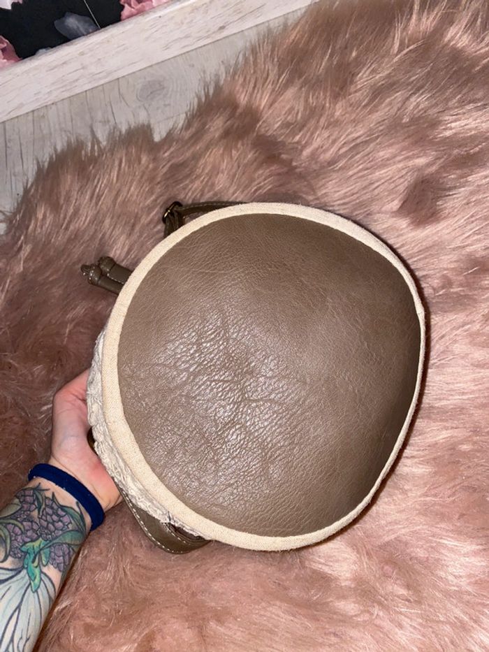 Sac sceau neuf dentelle marron beige - photo numéro 5