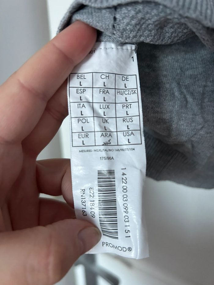 Pull Promod T. L gris clair - photo numéro 4